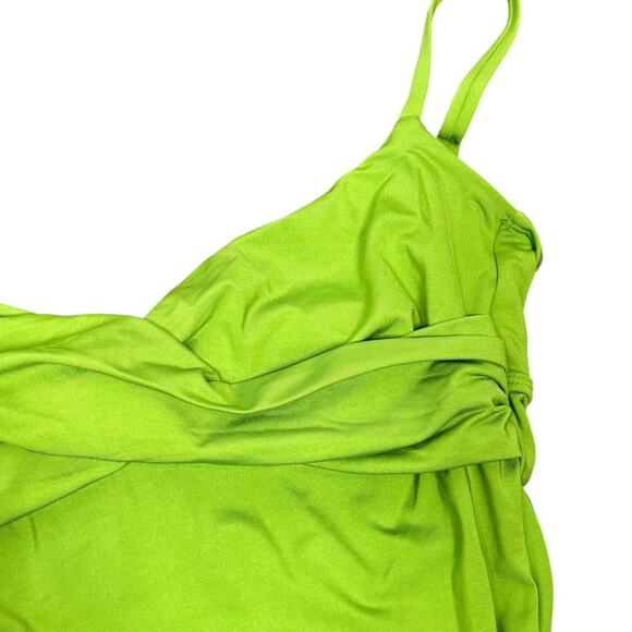 Monday Swimwear Bordeaux One Piece Swimsuit Medium Cypress Green Tie Back - Picture 7 of 10